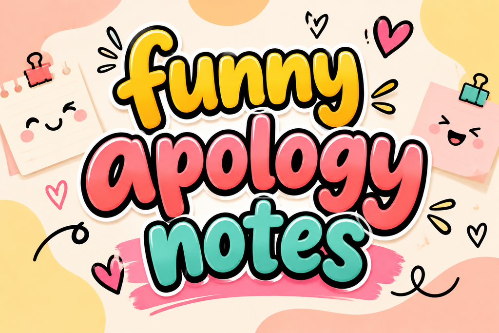 Funny apology notes with humorous sorry messages