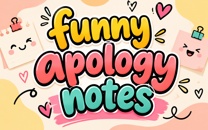 Funny apology notes with humorous sorry messages