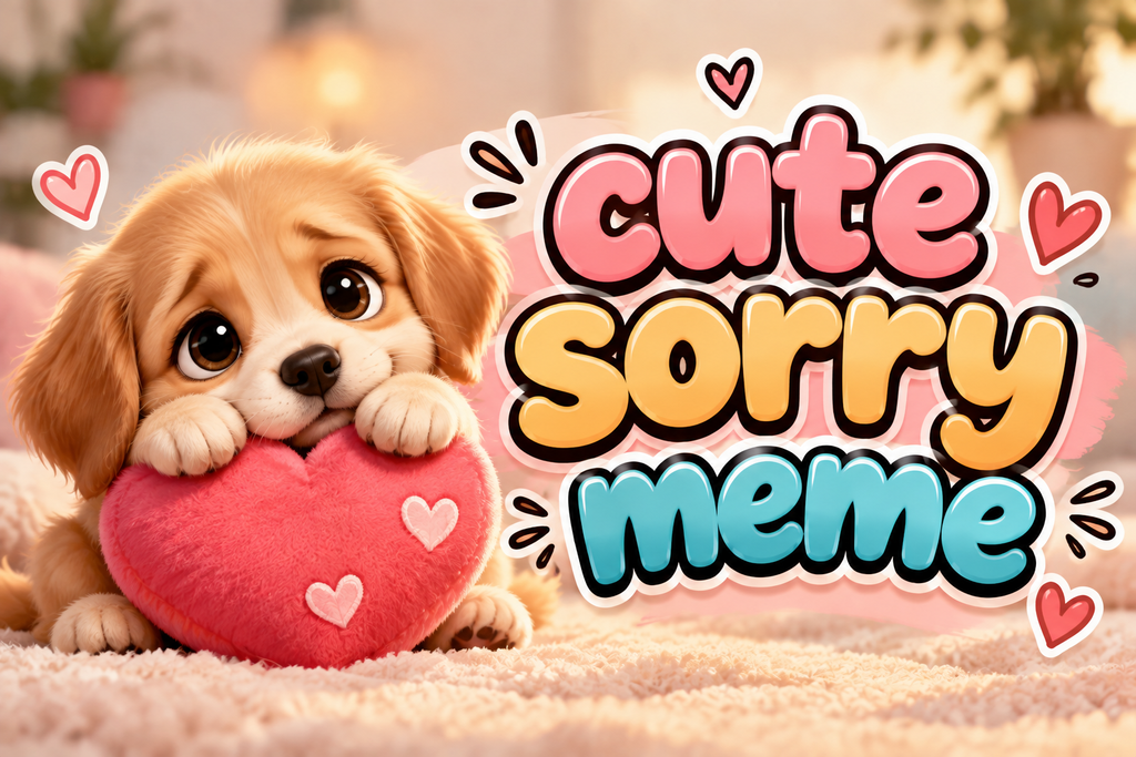 cute sorry meme with a funny and adorable apology