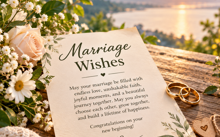 Marriage wishes letter with heartfelt wedding blessings