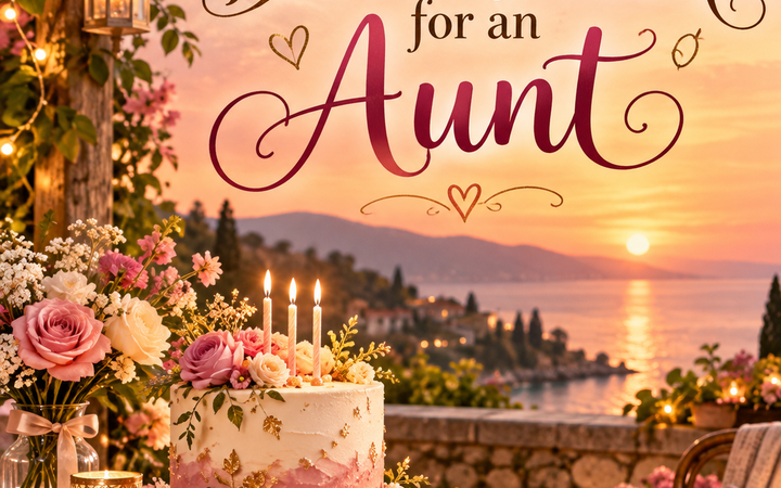 Birthday wish for an aunt with beautiful flowers and heartfelt message