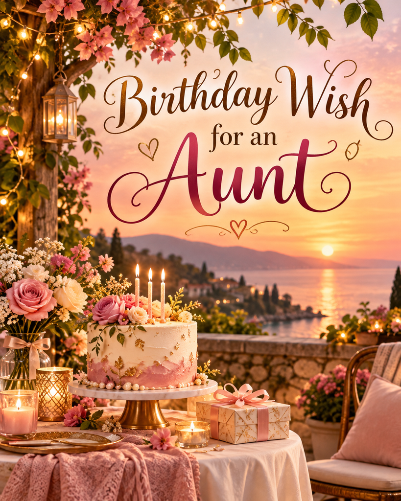 Birthday wish for an aunt with beautiful flowers and heartfelt message