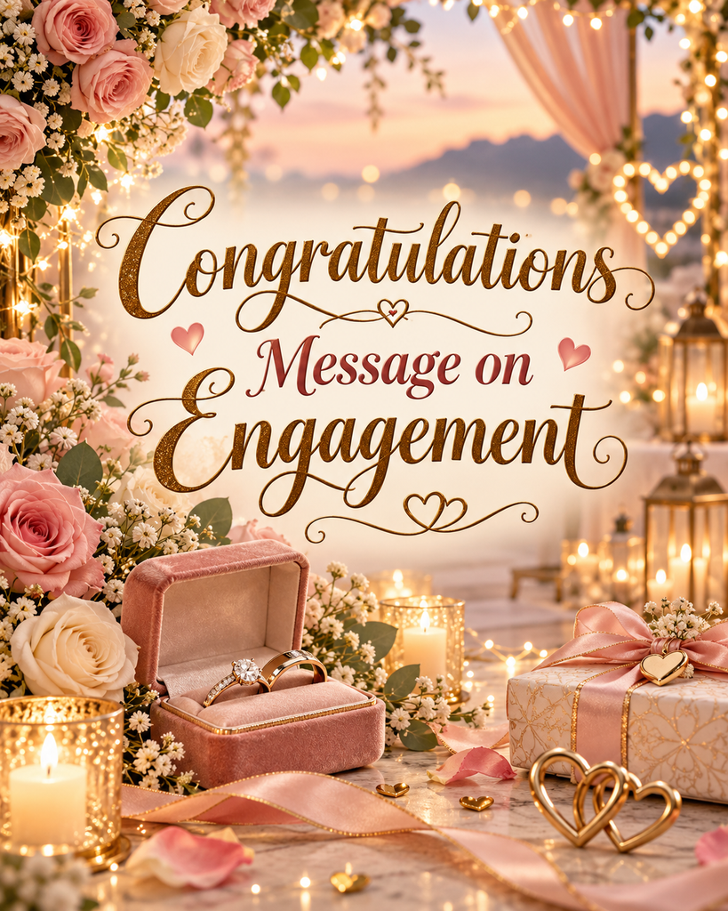 Congratulations message on engagement