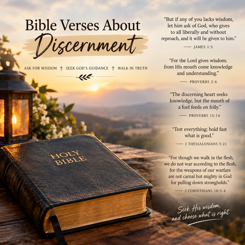 Bible Verses About Discernment with a Holy Bible, scripture, and guidance from God