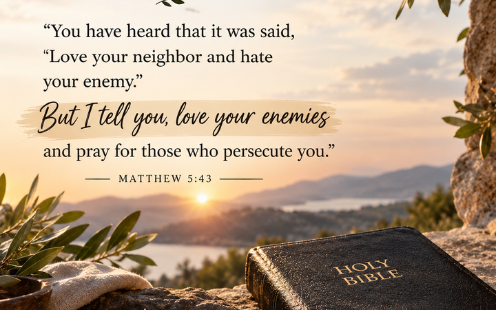 Matthew 5:43 Bible verse about loving your neighbor and your enemies