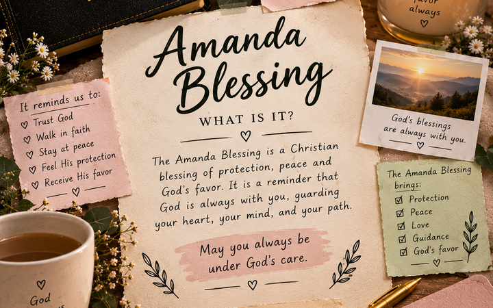Amanda Blesing with Bible, candle, flowers, prayer notes, and peaceful Christian devotional setting