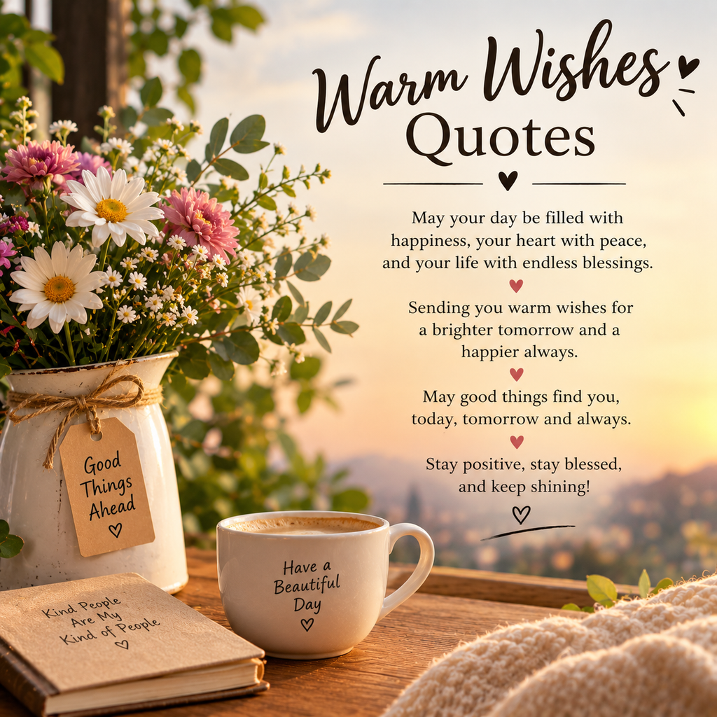 Warm wishes quotes with a beautiful and peaceful inspirational design